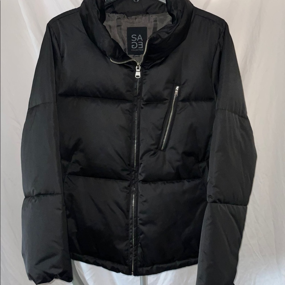 SAGE collective Satin Puffer Jacket